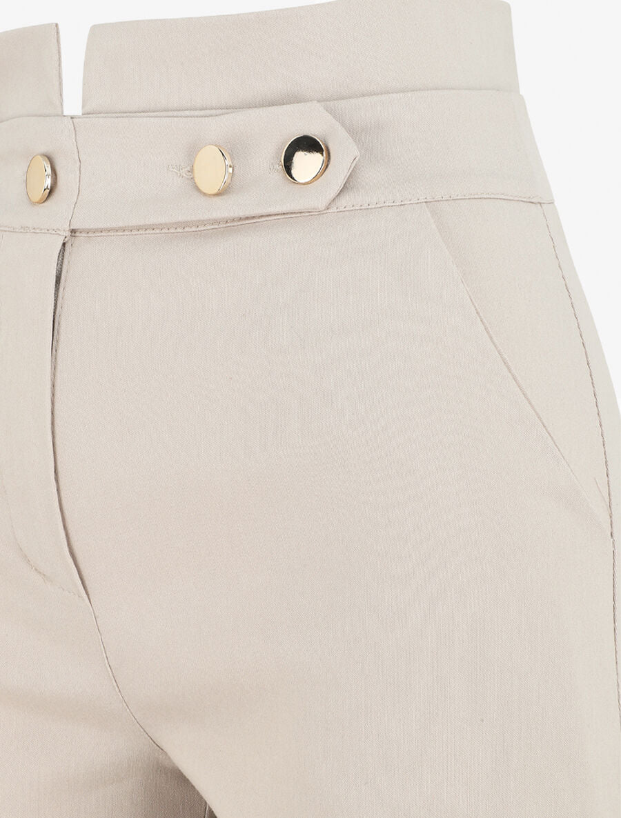 Short ajusté taille haute - Beige - 3