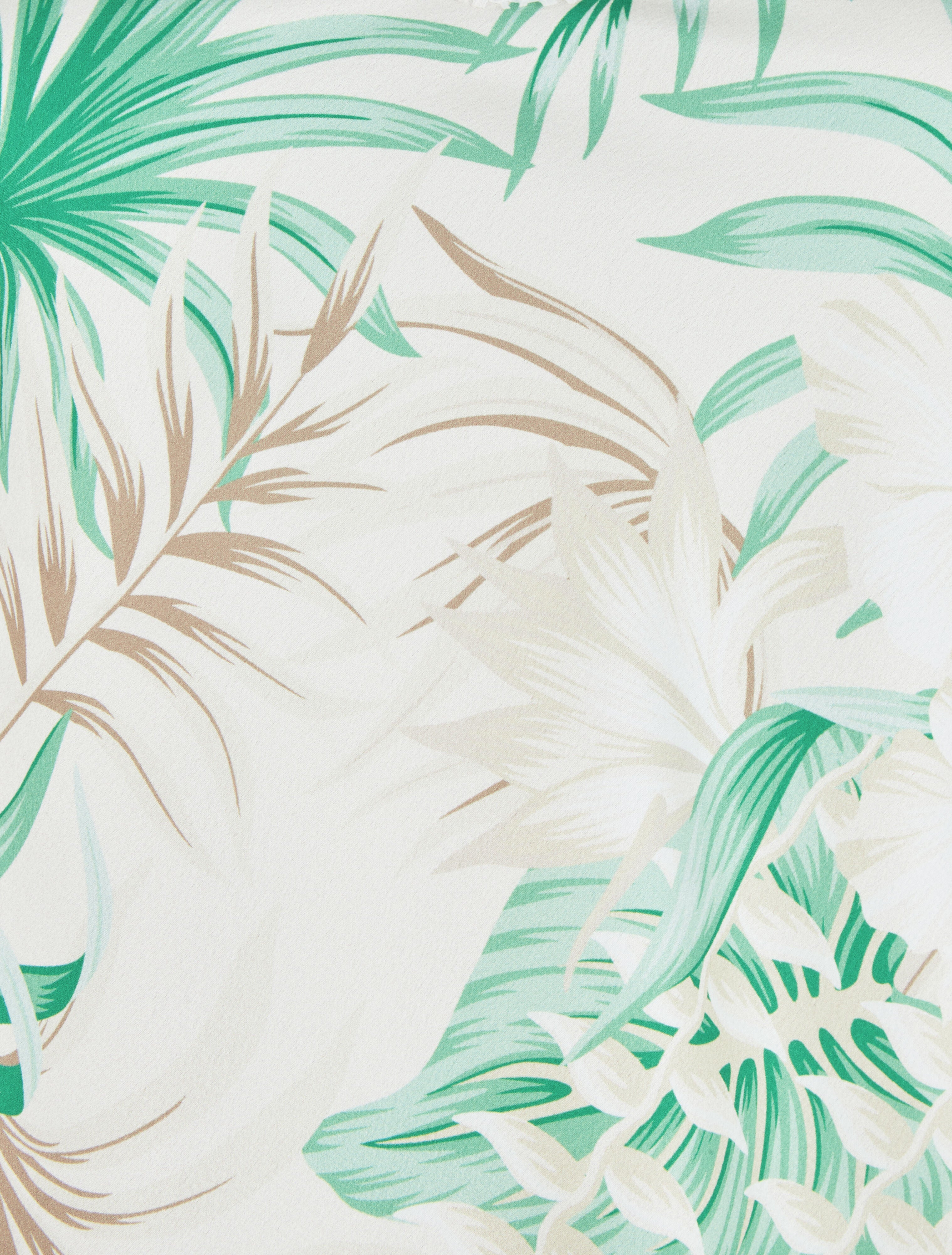 Caraco imprimé fleurs des îles à détail dentelle - Beige - 3