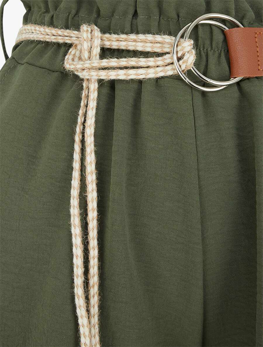 Short uni coupe droite - Kaki - 3