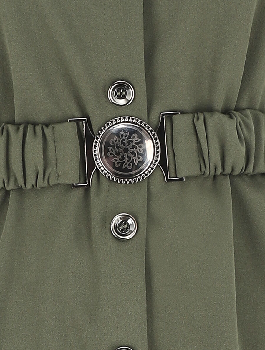 Chemise ample ceinturée - Kaki - 3