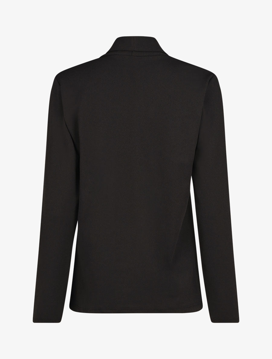 Blazer fin uni coupe droite - Noir - 2