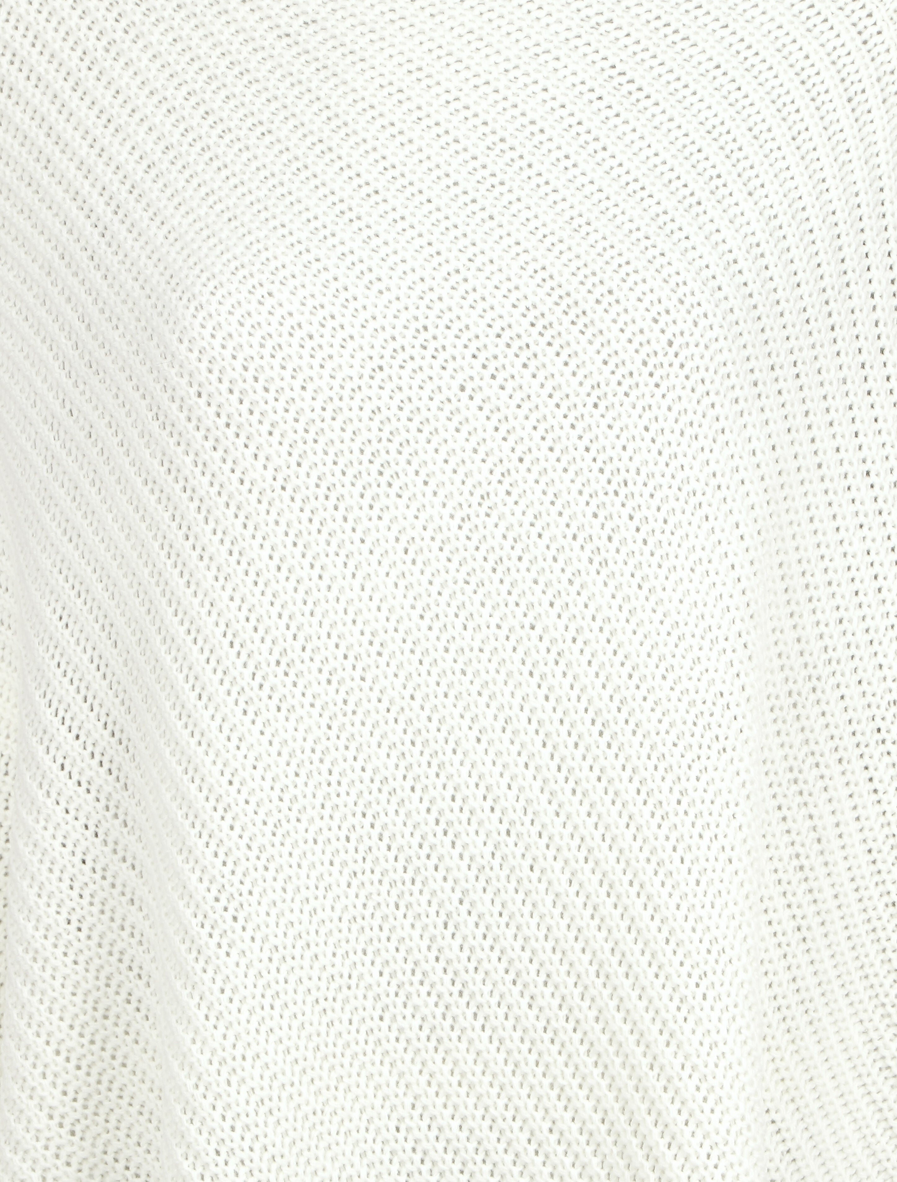 Poncho col roulé à boutons - Blanc - 3