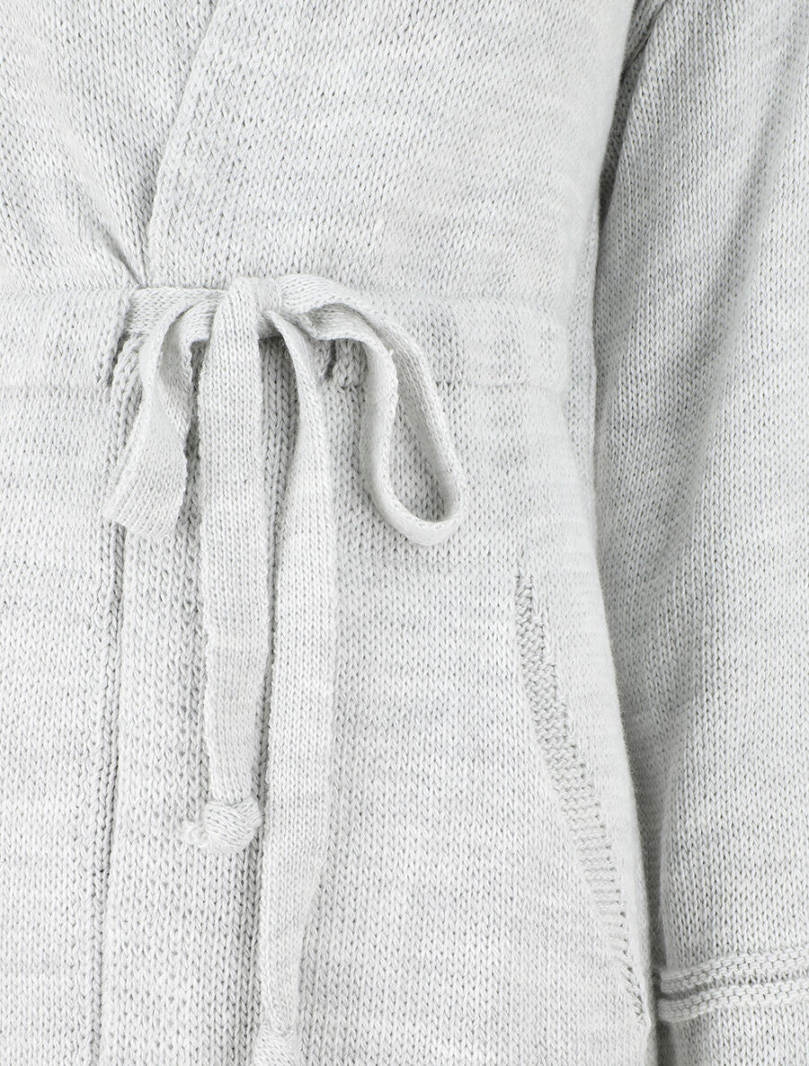 Gilet long à capuche - Gris clair - 3