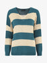 Pull oversize rayé et irisé - Bleu canard - 1