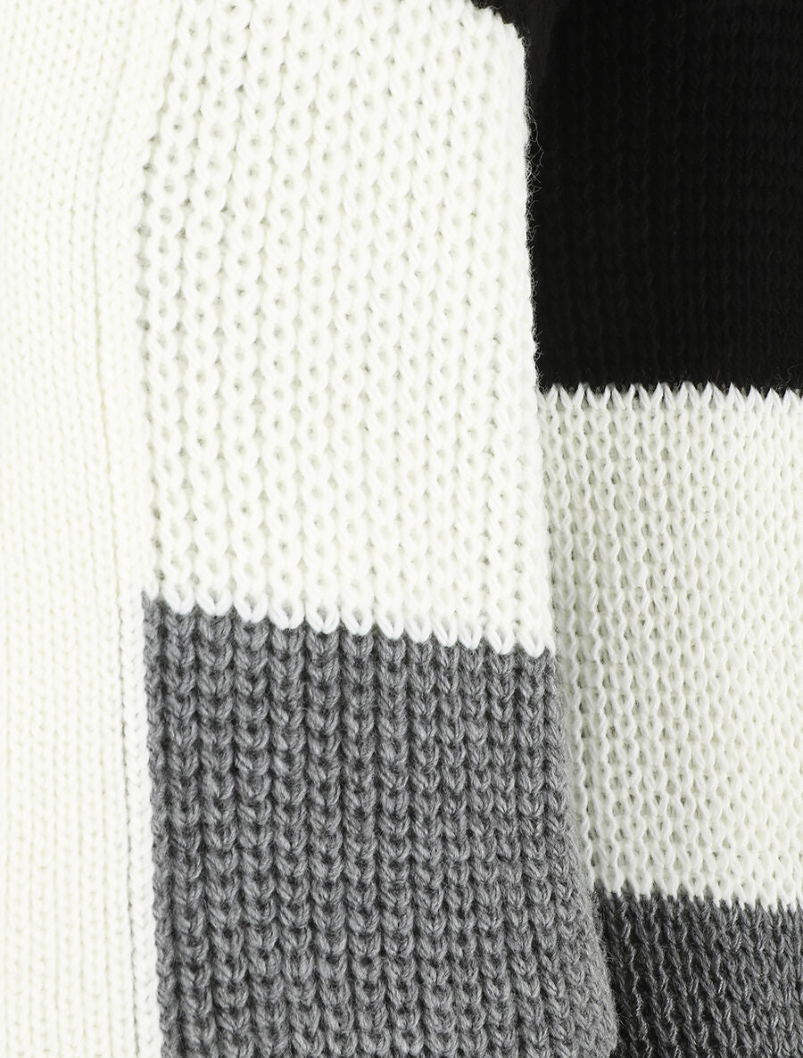 Gilet long rayé - Noir - 3