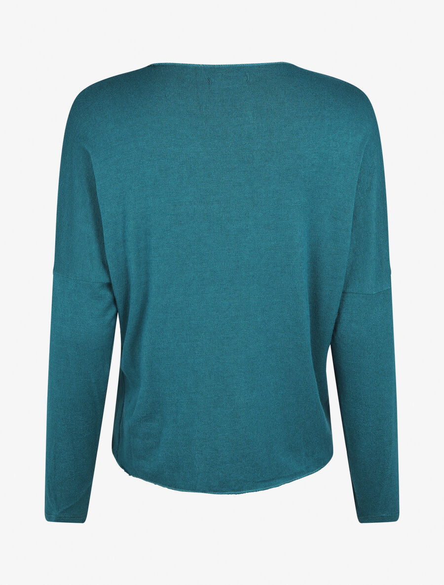 Pull ample motif étoile en sequins - Bleu canard - 2