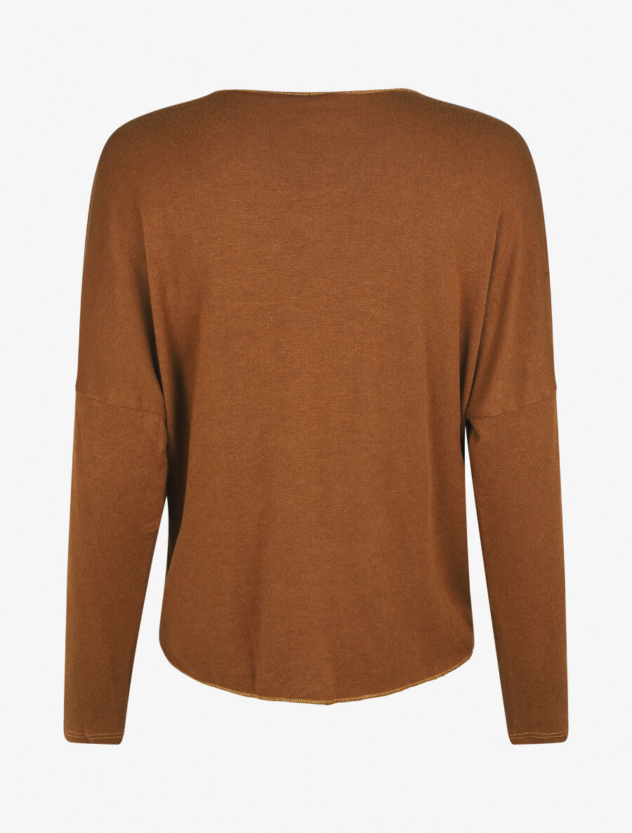 Pull ample motif étoile en sequins - Camel - 2