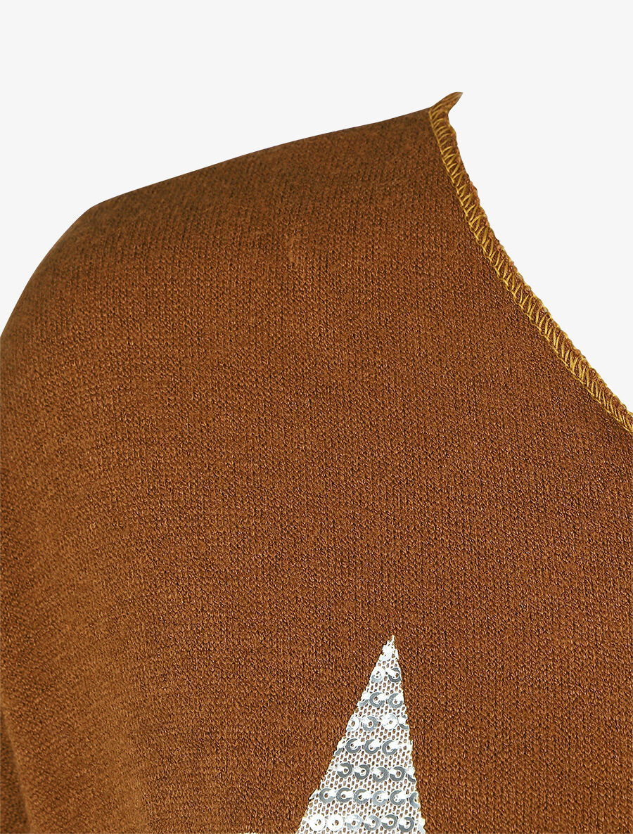 Pull ample motif étoile en sequins - Camel - 3