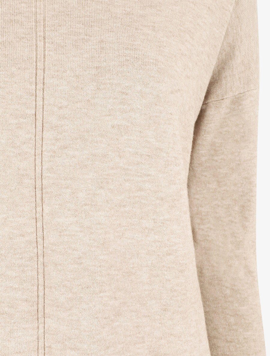 Pull fin uni classique - Beige - 3