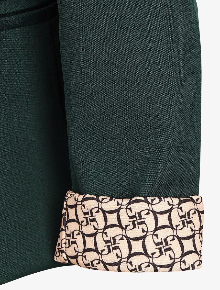 Blazer uni à revers imprimé alphabet - Vert sapin - 3