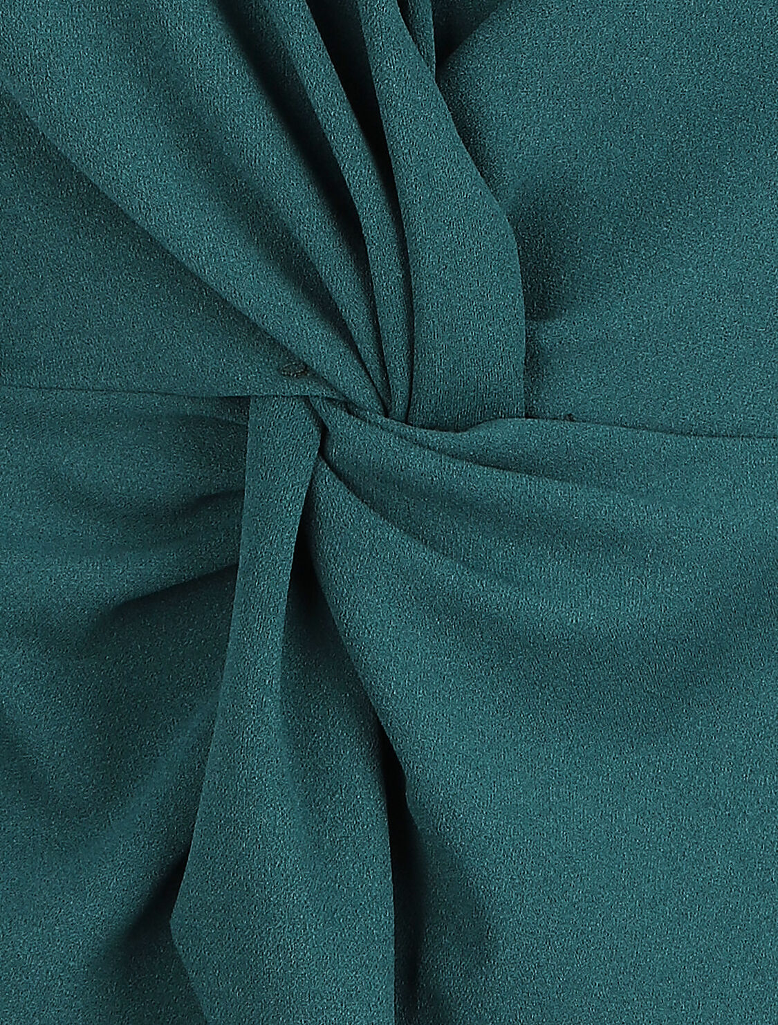 Blouse unie asymétrique - Bleu canard - 3