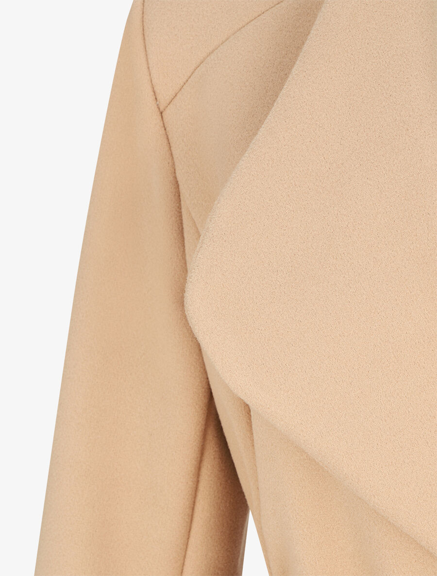 Manteau long croisé coupe droite - Beige - 3
