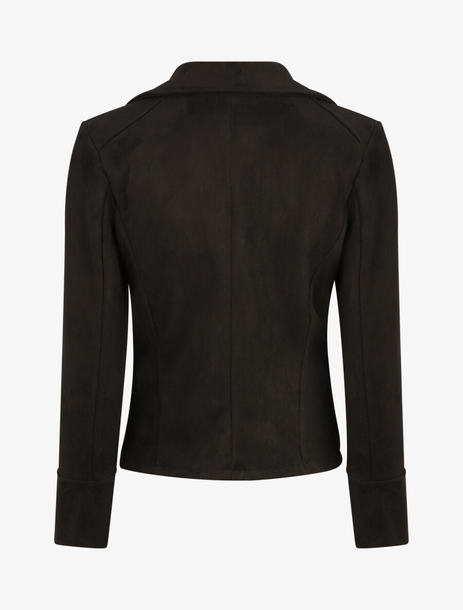 Veste courte en suédine - Noir - 2