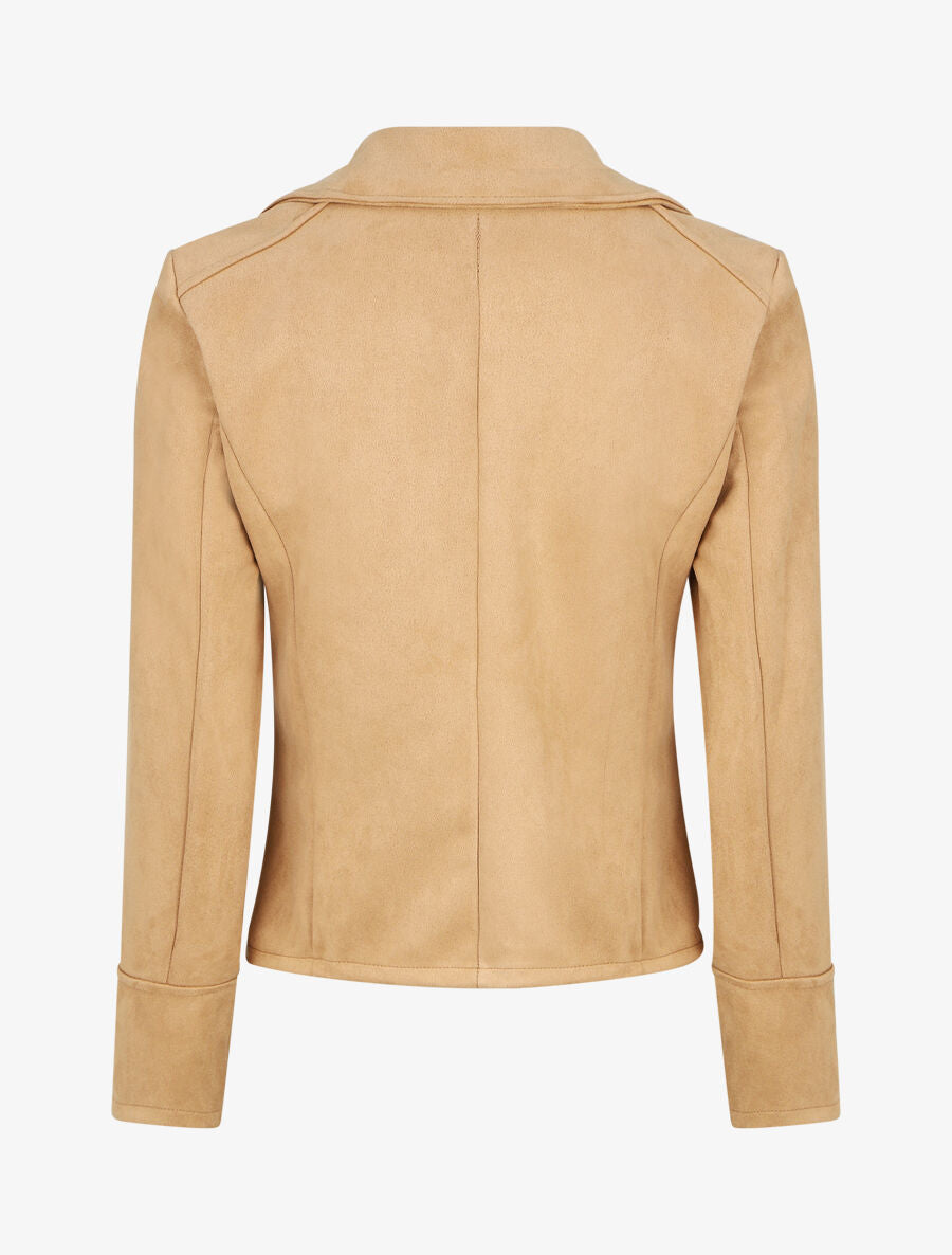 Veste courte en suédine - Beige - 2
