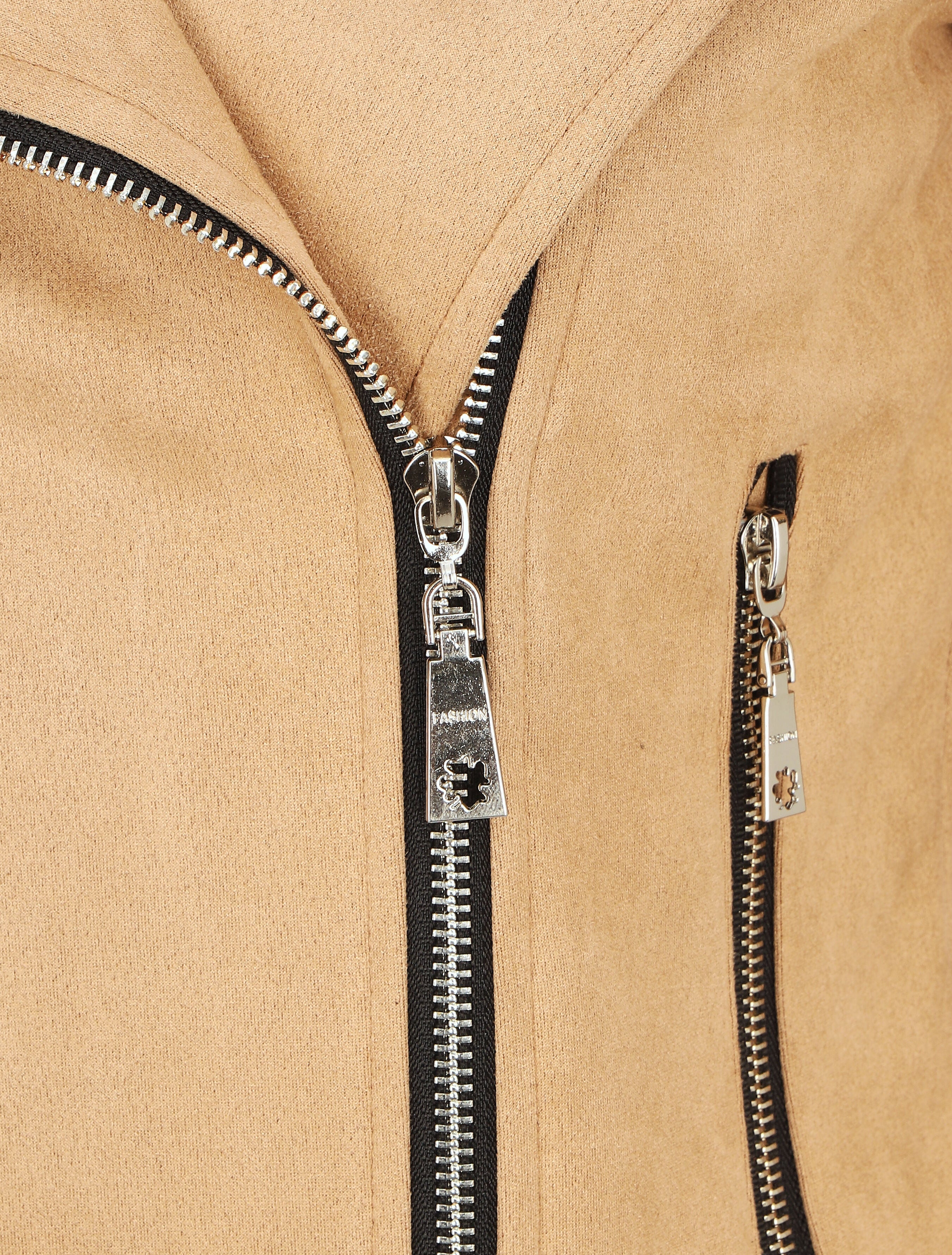 Veste courte en suédine - Beige - 3