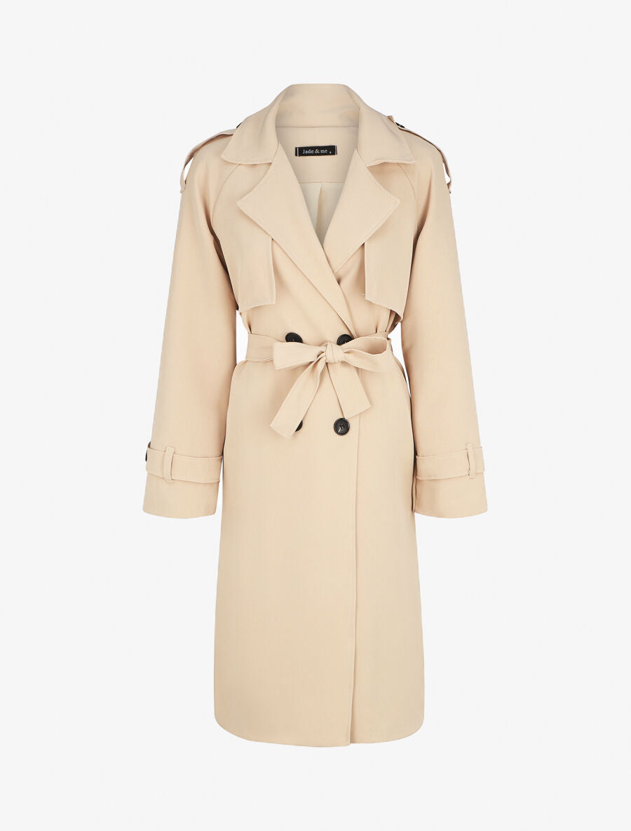 Trench oversize ceinturé - Beige - 1