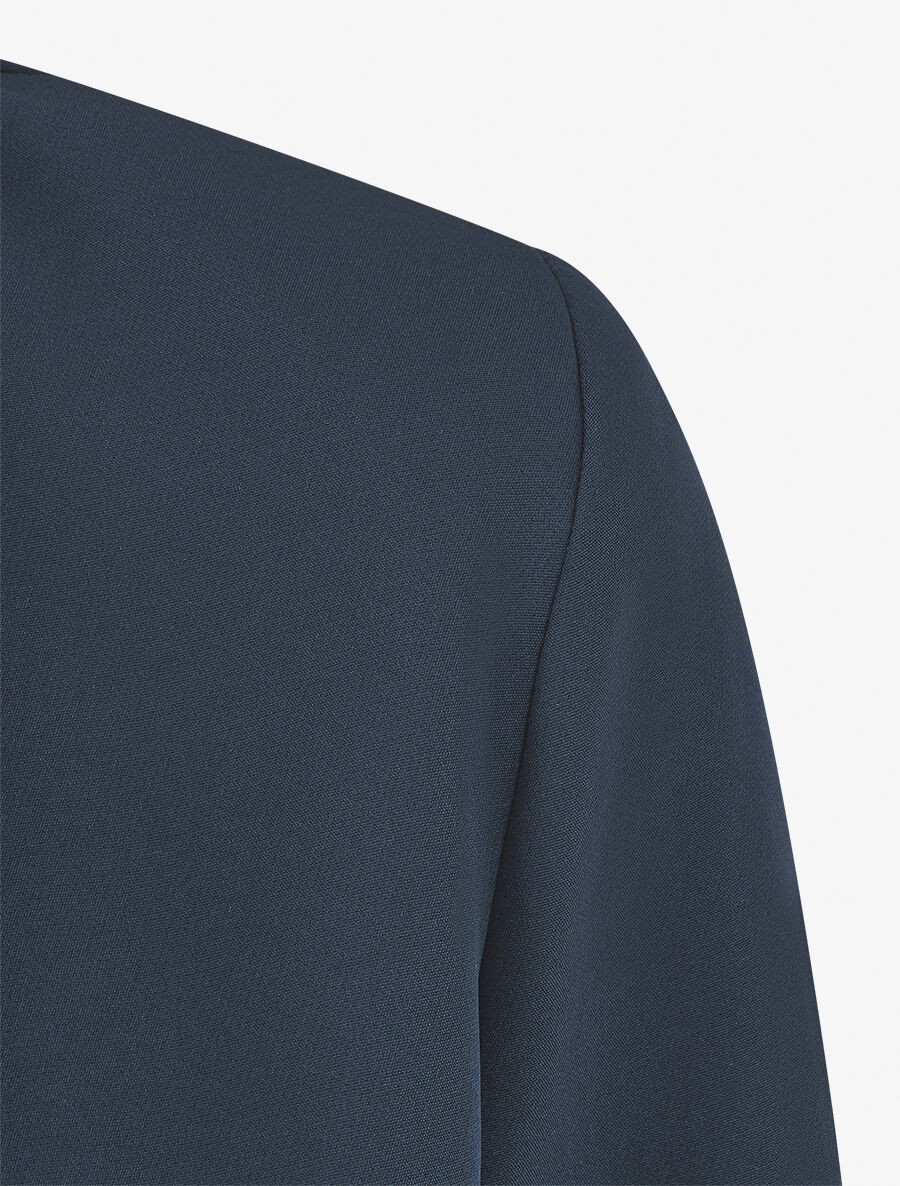 Blazer droit basique uni - Marine - 3