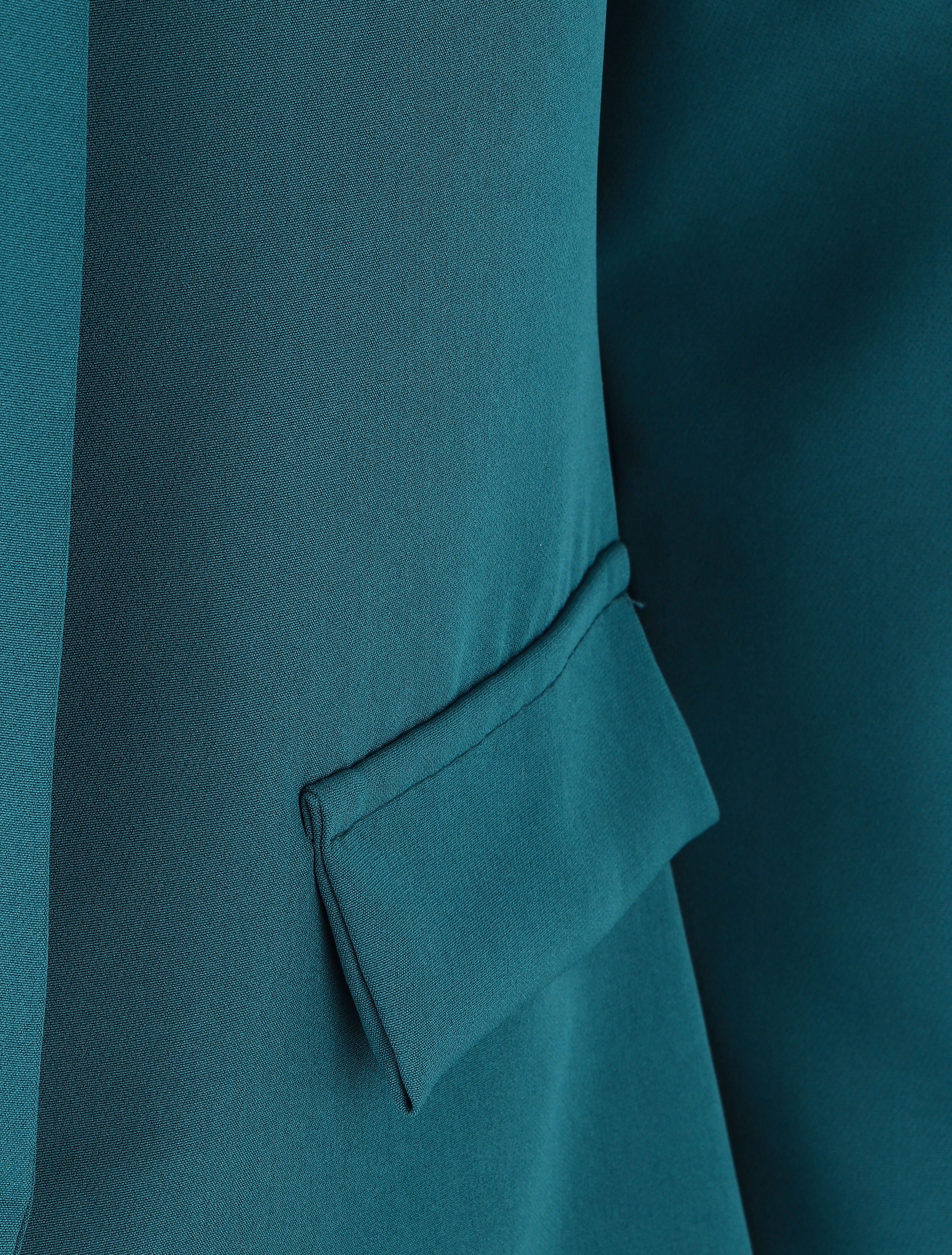 Blazer droit basique uni - Bleu canard - 3