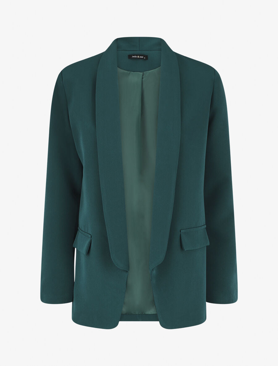 Blazer droit basique uni - Vert sapin - 1