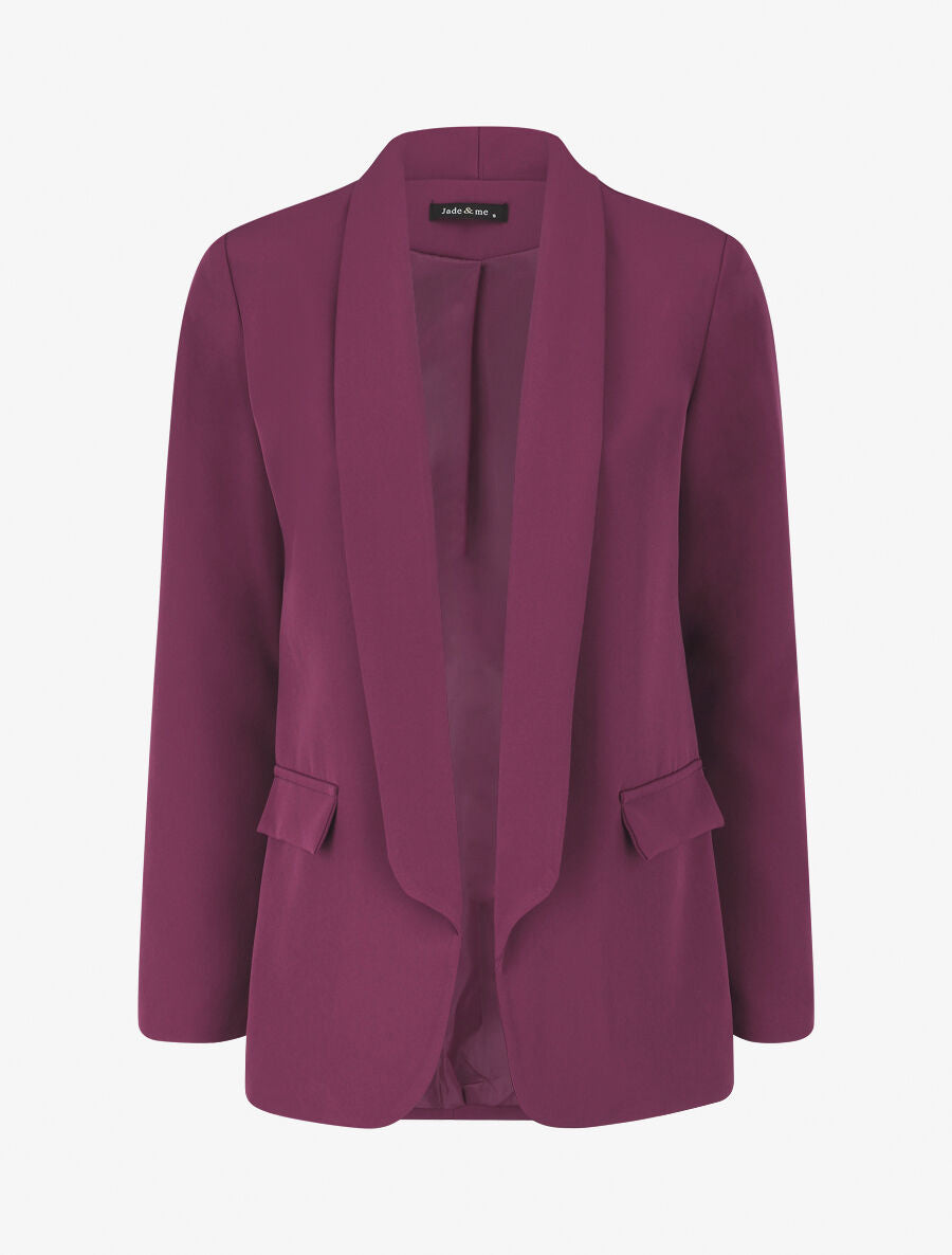 Blazer droit basique uni - Violine - 4
