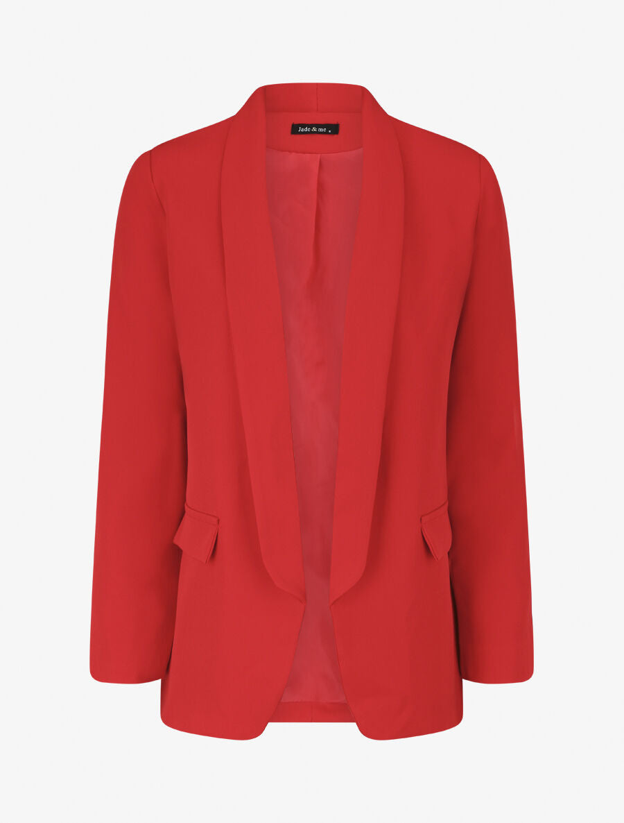 Blazer droit basique uni - Rouge - 1