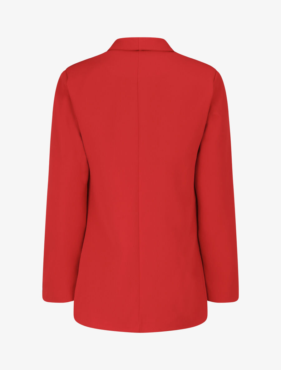 Blazer droit basique uni - Rouge - 2