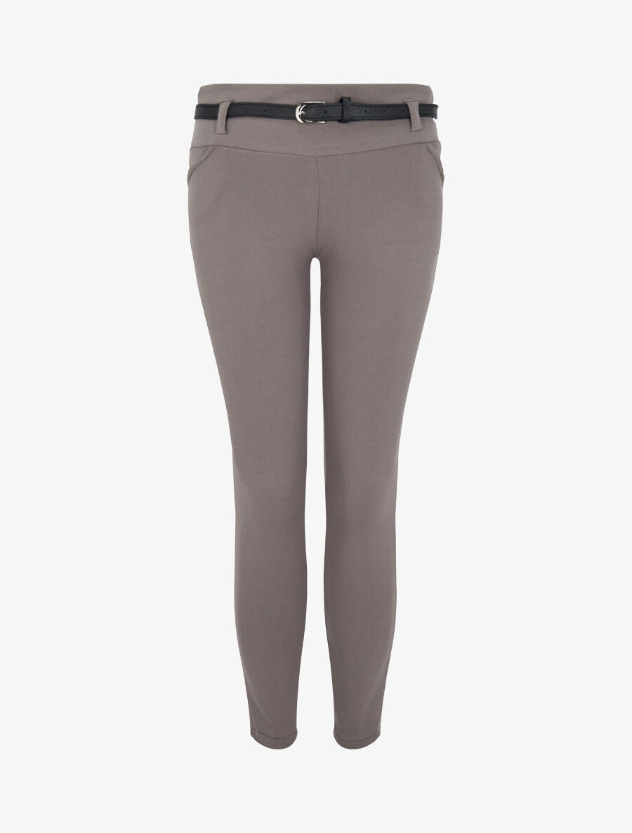 Legging taille basse à poches décoratives - Gris - 1