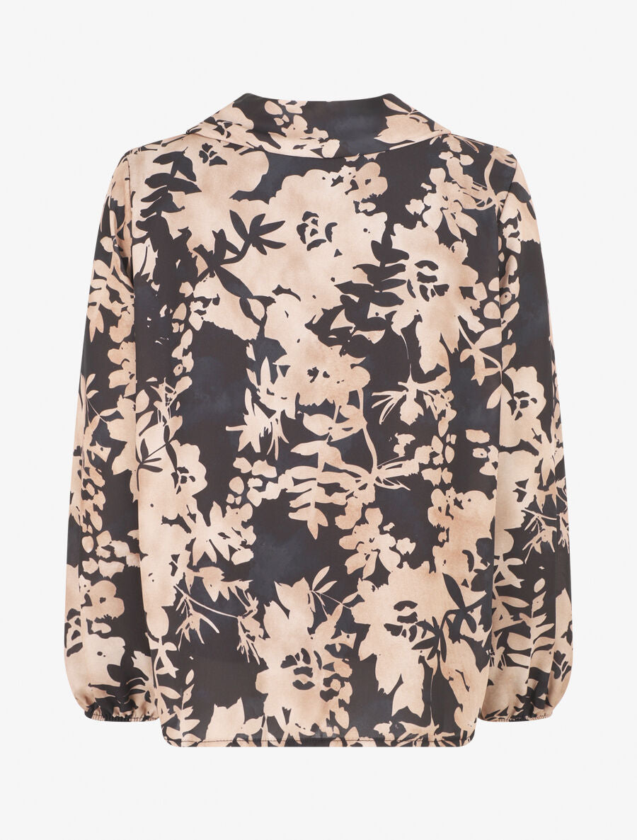 Top droit imprimé floral - Noir - 2