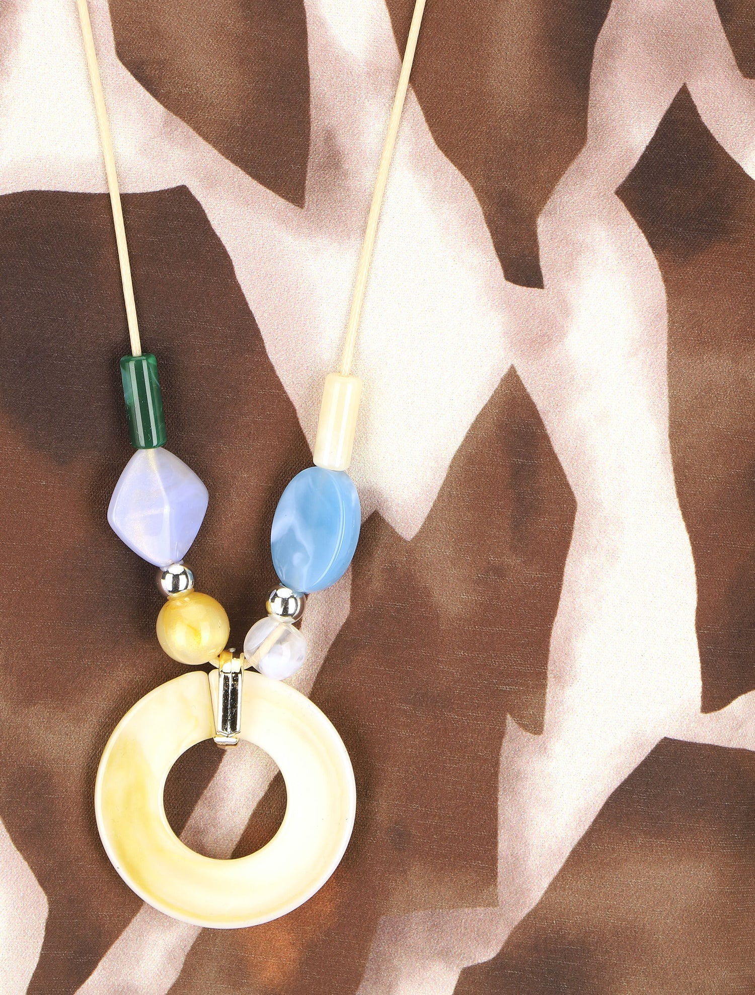 Blouse ample à imprimé graphique - Marron - 3