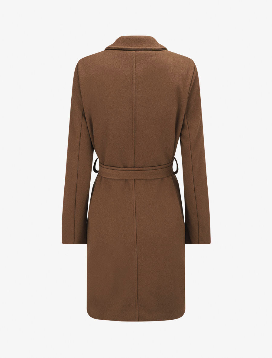Manteau long classique coupe droite - Marron - 2