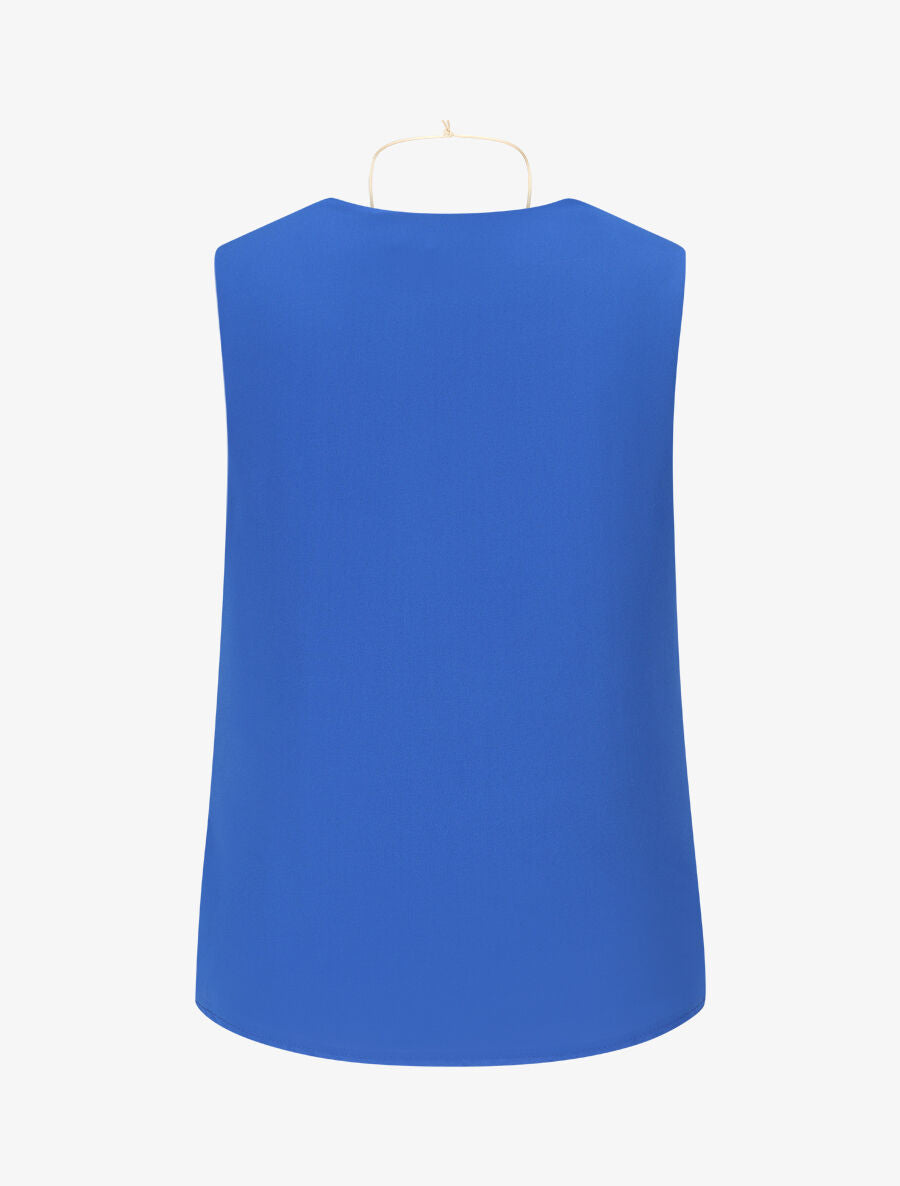 Top droit sans manches col bénitier - Bleu électrique - 2