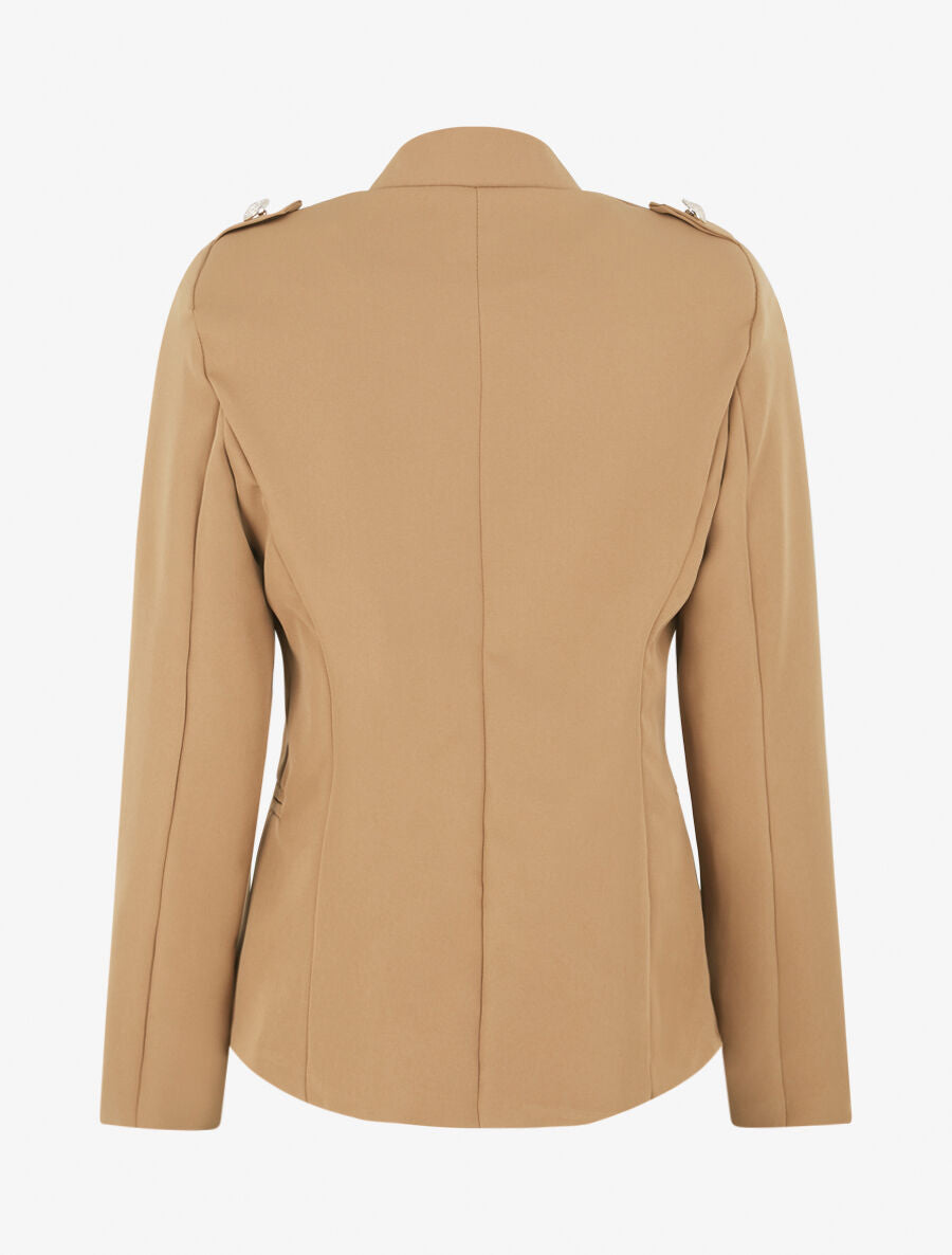 Veste droite style officier - Camel - 2