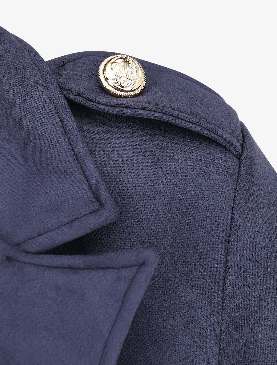 Veste mi-longue style officier - Marine - 3