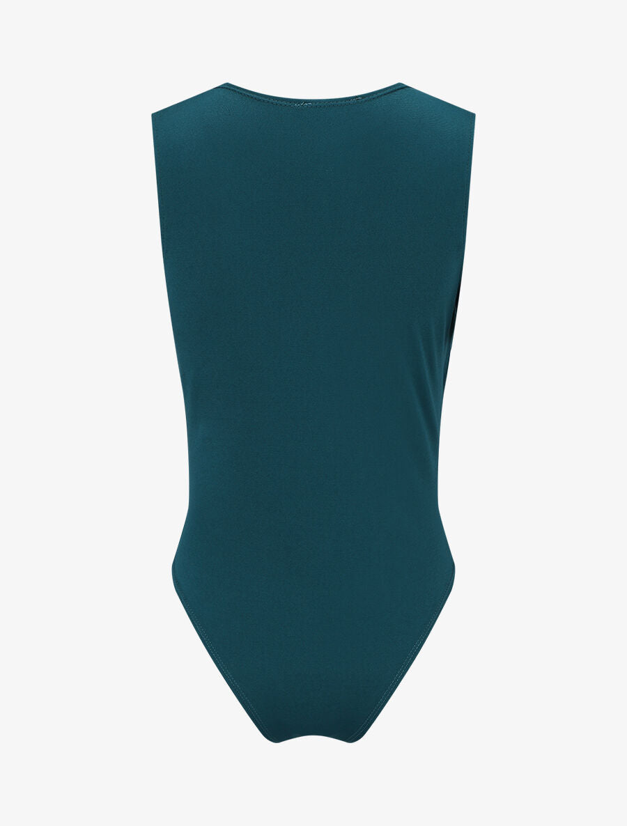 Body à décolleté plongeant - Bleu canard - 2