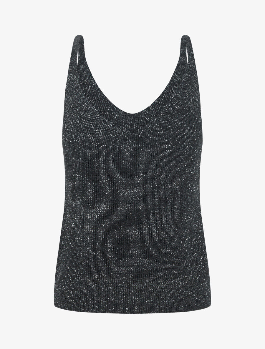 Débardeur en maille pailletée - Noir - 2