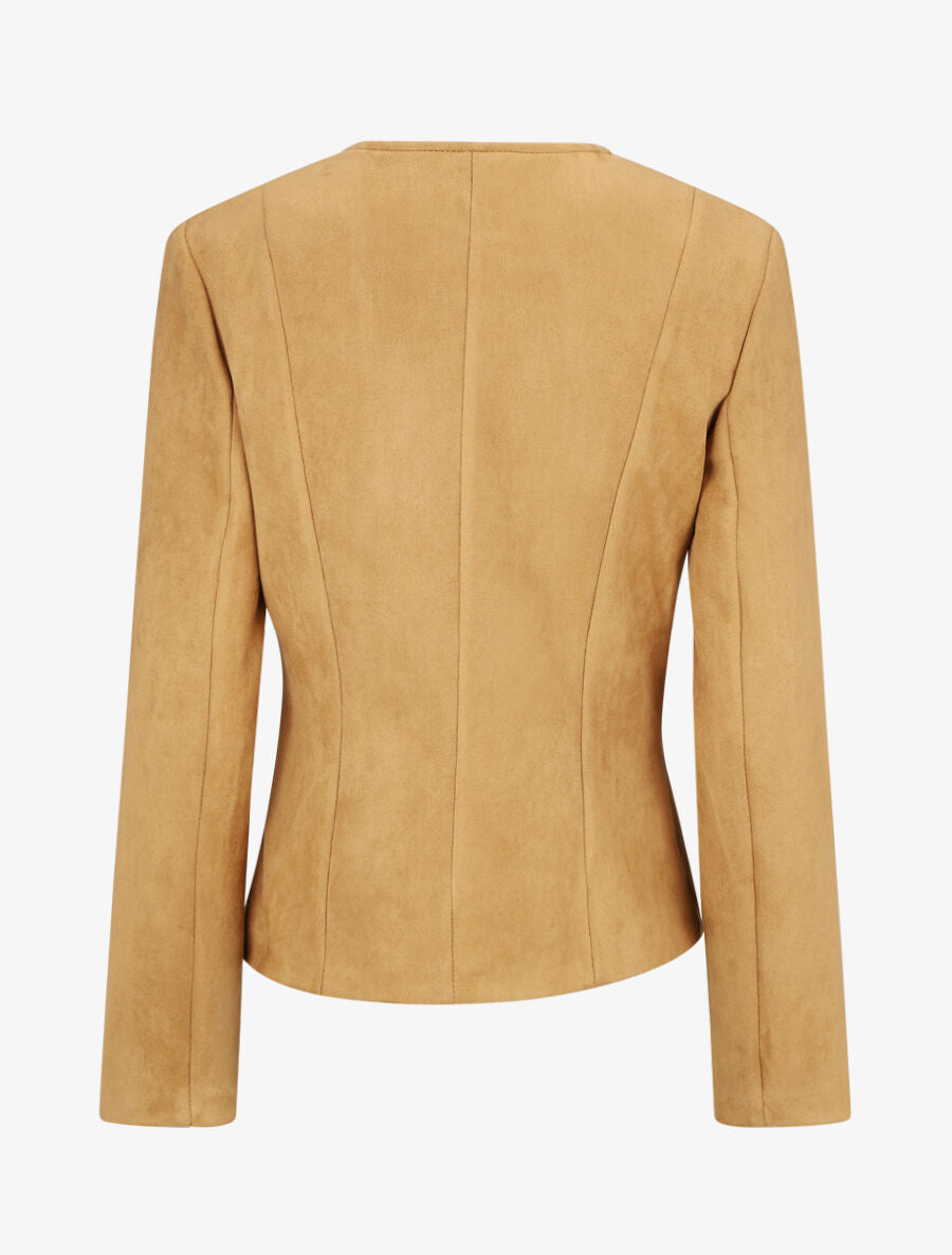 Veste en suédine style perfecto - Camel clair - 2