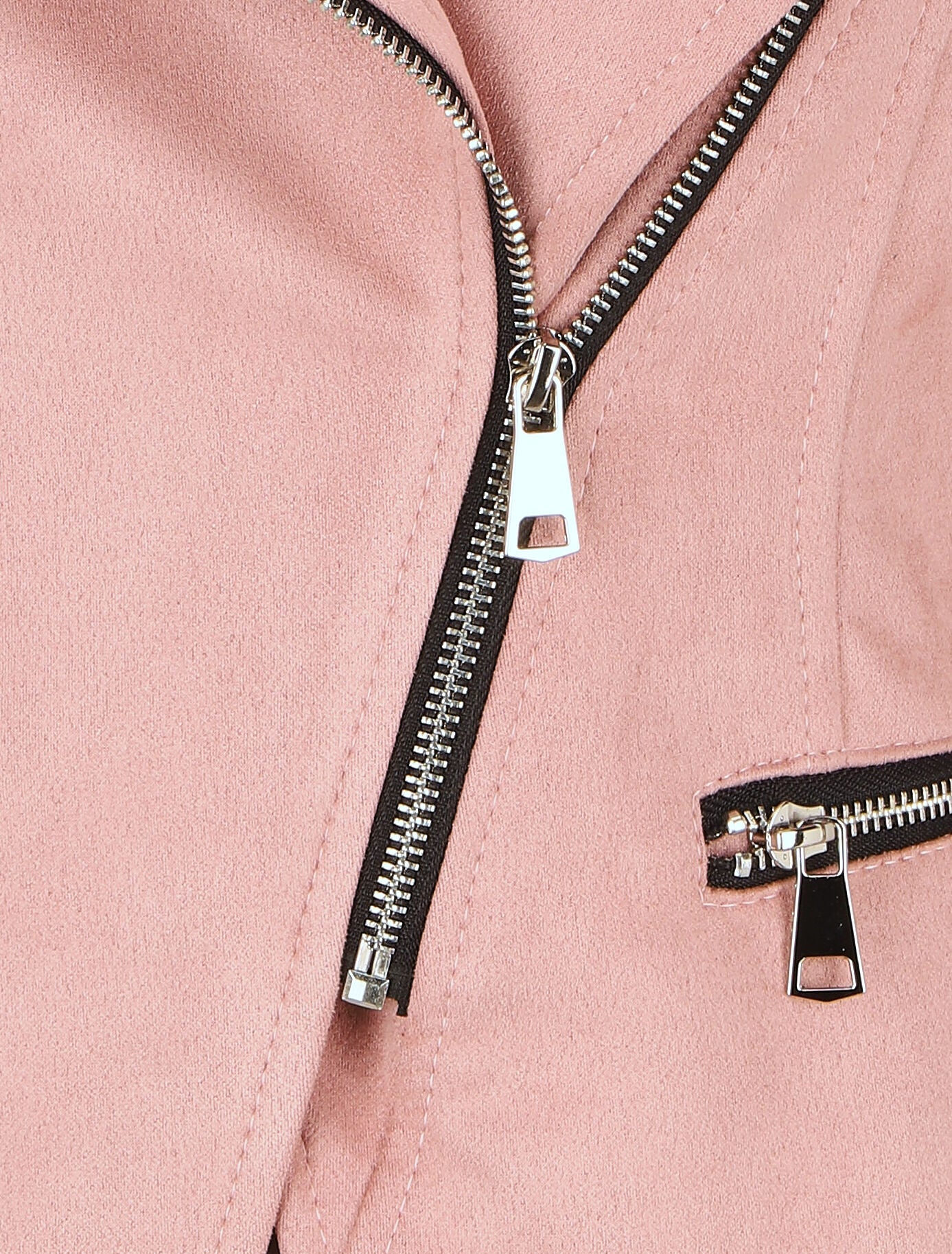 Veste en suédine style perfecto - Vieux rose - 3