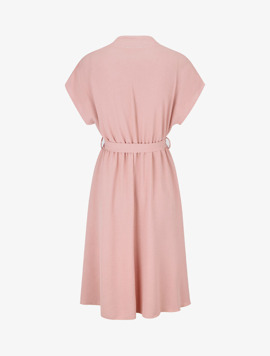 Robe mi-longue élastiquée - Vieux rose - 2