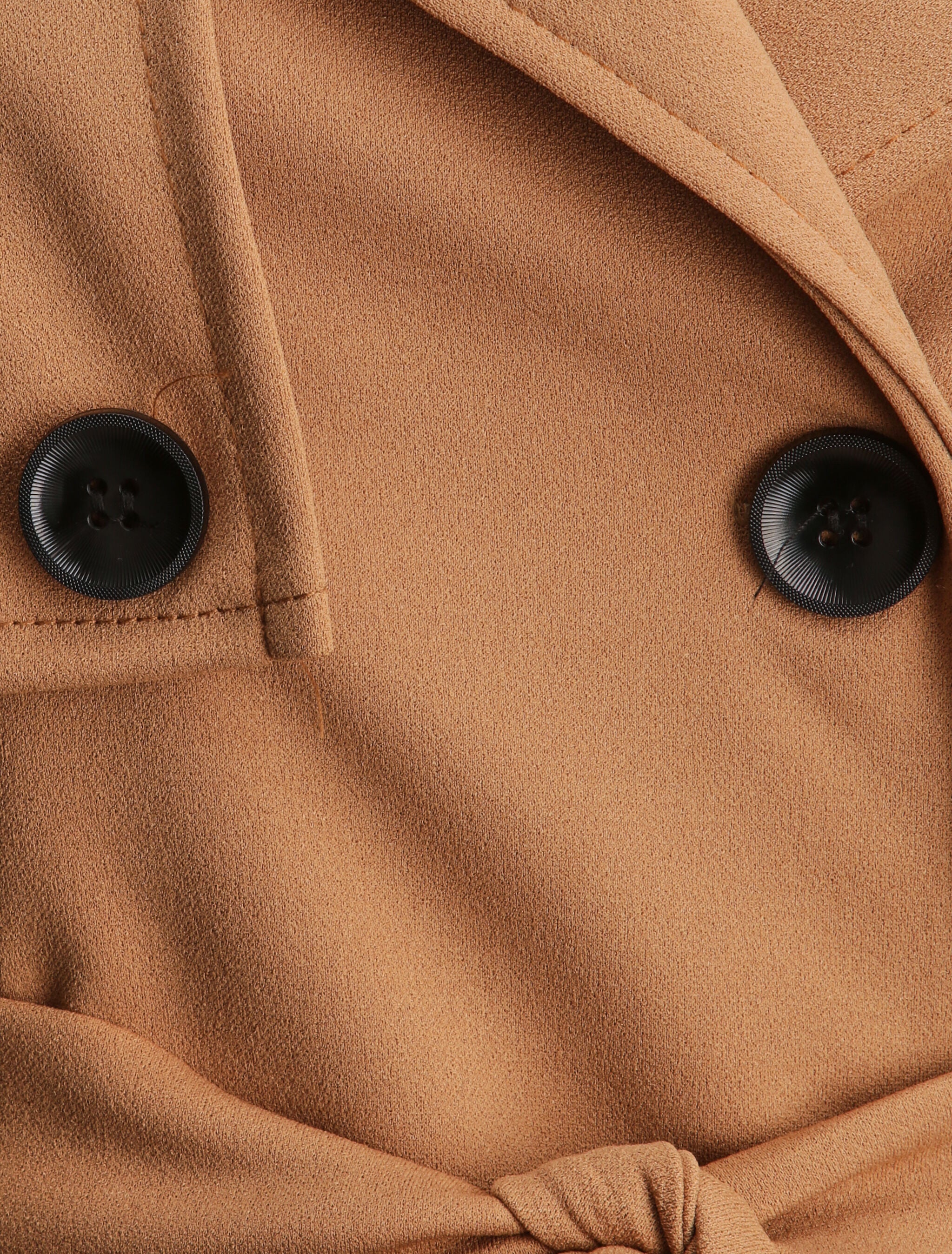 Trench droit court uni - Camel - 3