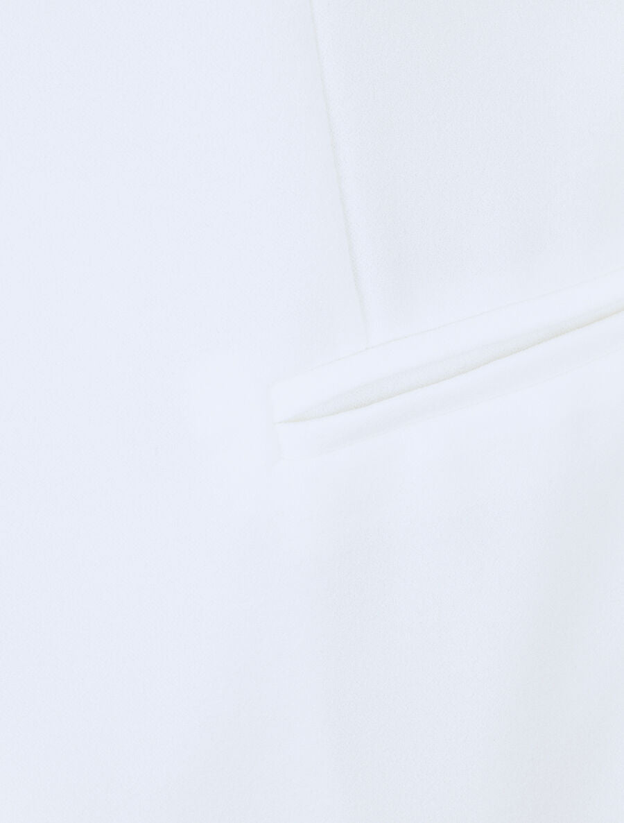 Blazer slim uni à revers imprimé carreaux - Blanc - 3