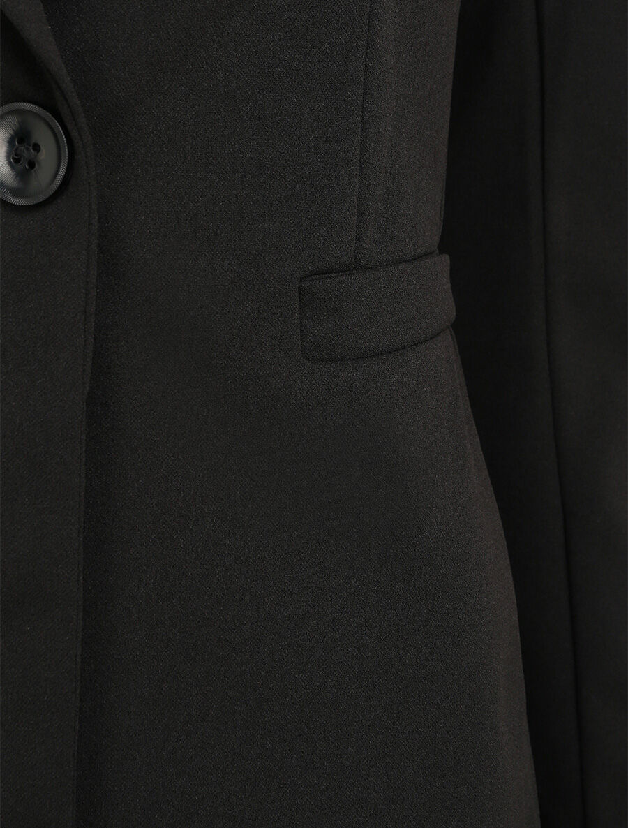 Blazer ajusté uni - Noir - 3