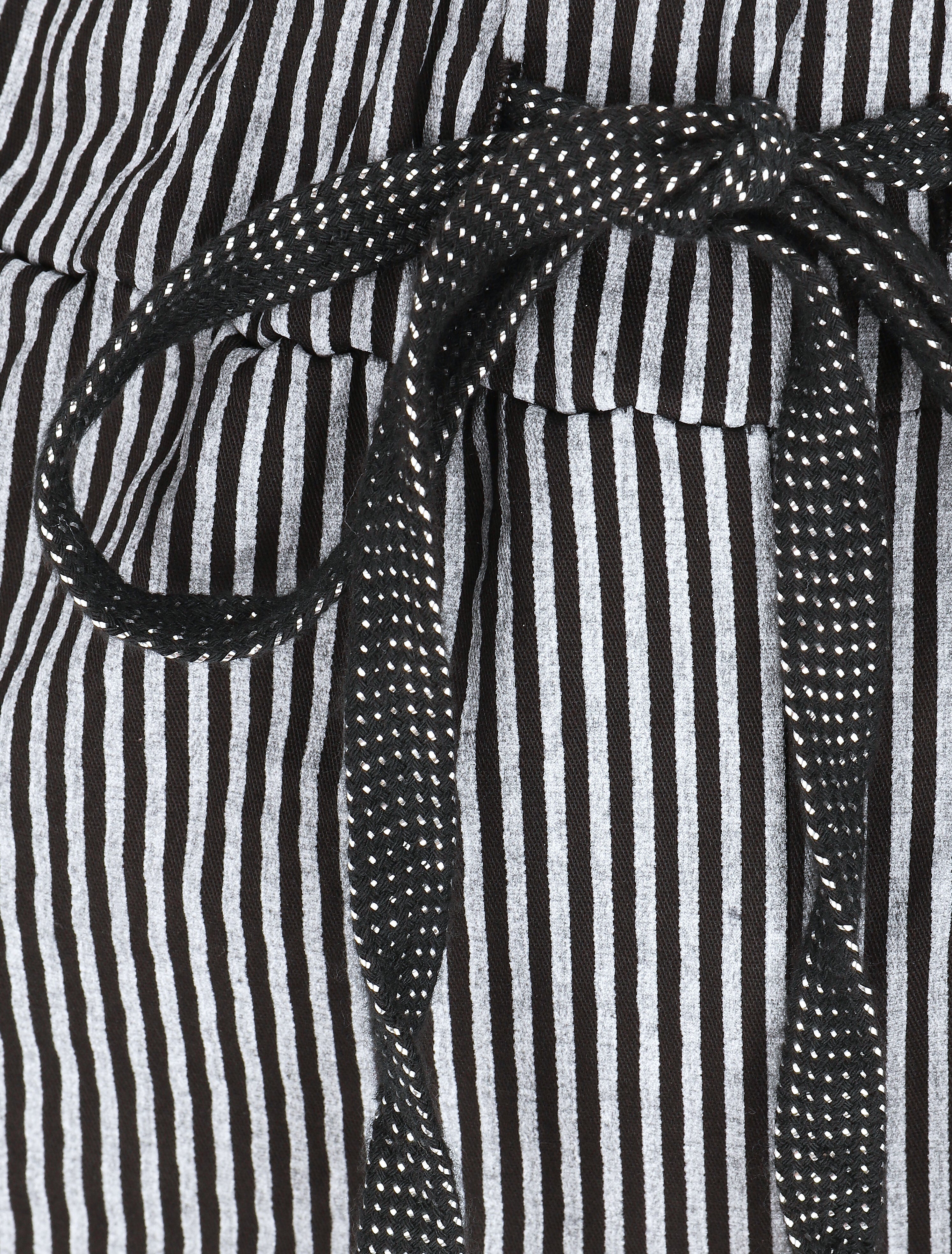 Bermuda rayé à taille élastiquée - Noir - 3