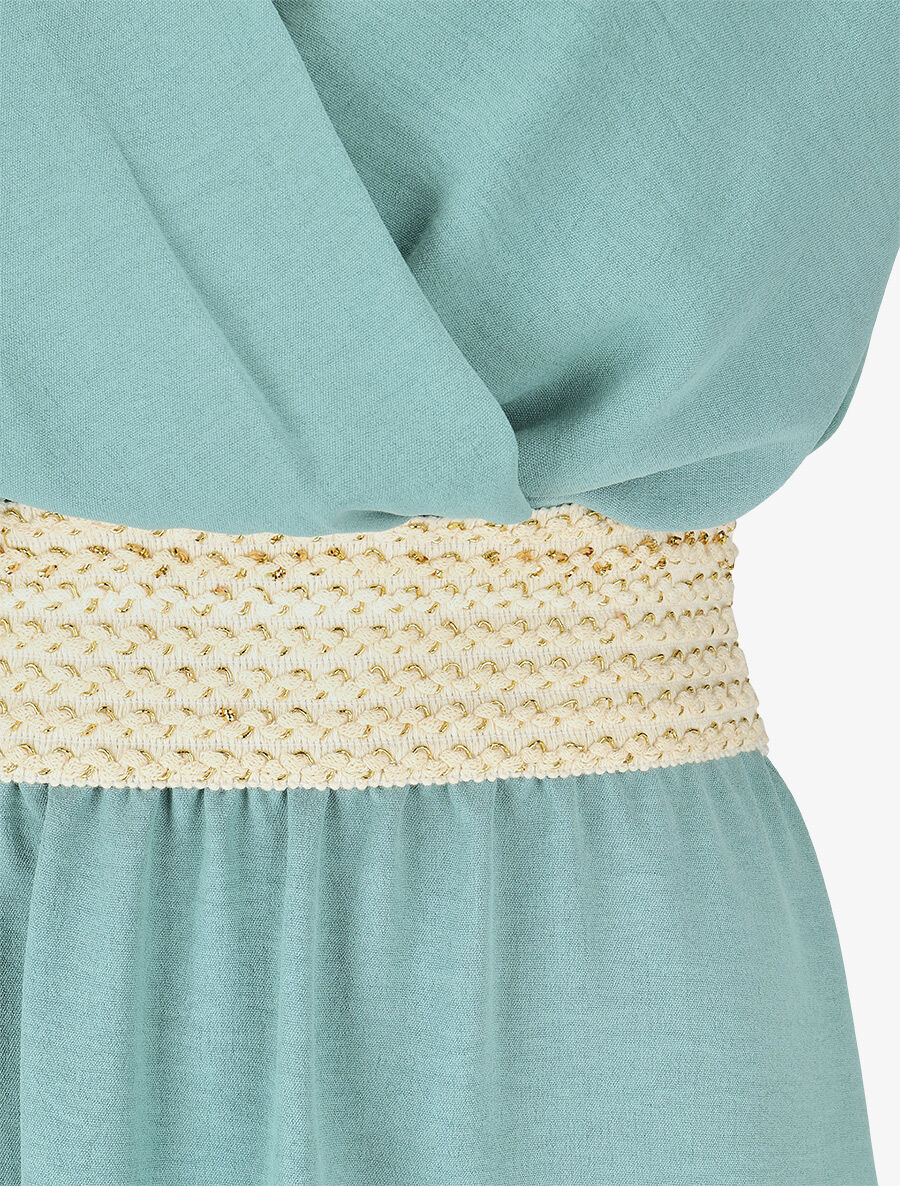 Robe mi-longue évasée sans manches - Bleu clair - 3