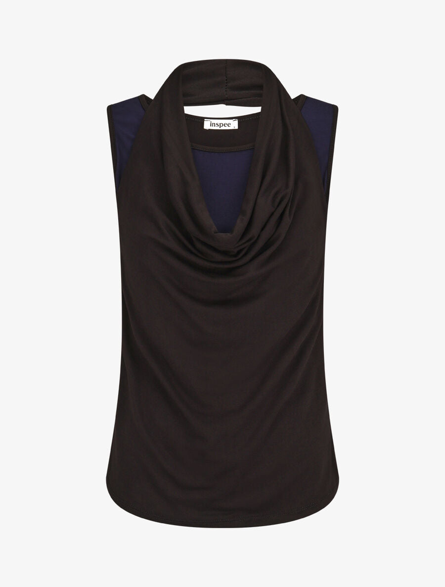 Top style 2 en 1 ajusté et sans manches - Marine - 1