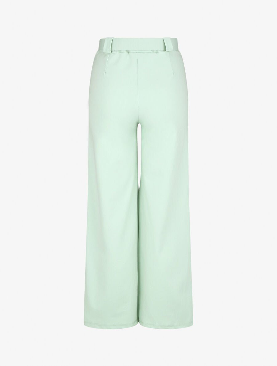Pantalon droit taille haute uni - Vert d&