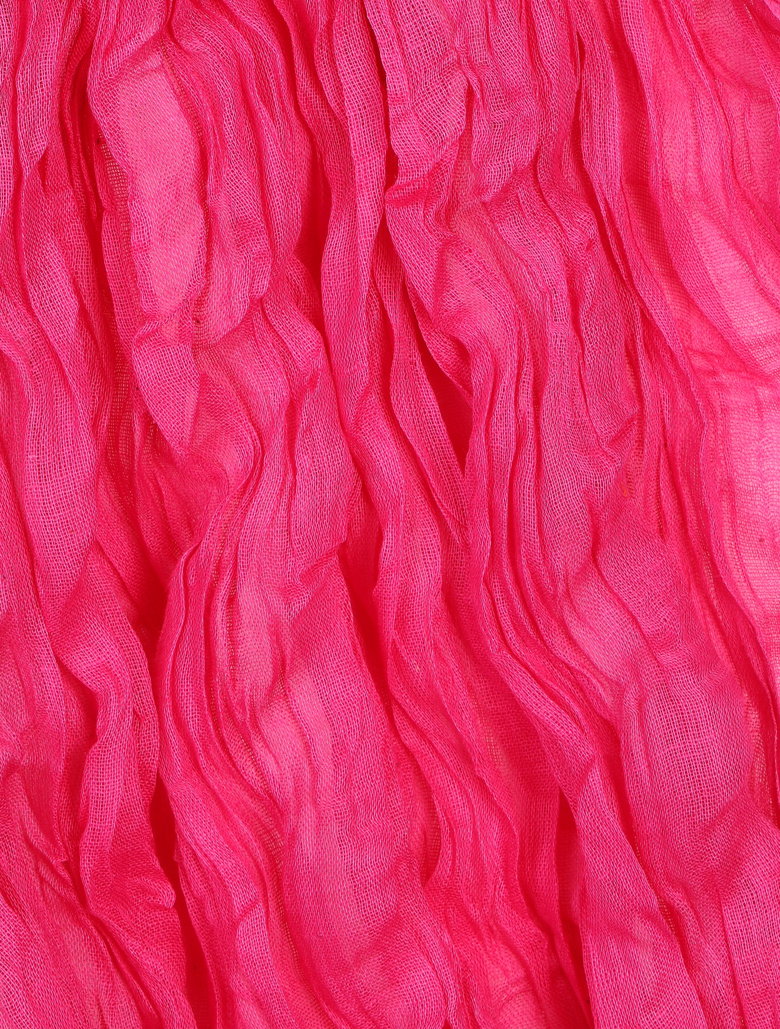 Foulard en coton effet froissé - Fushia - 3