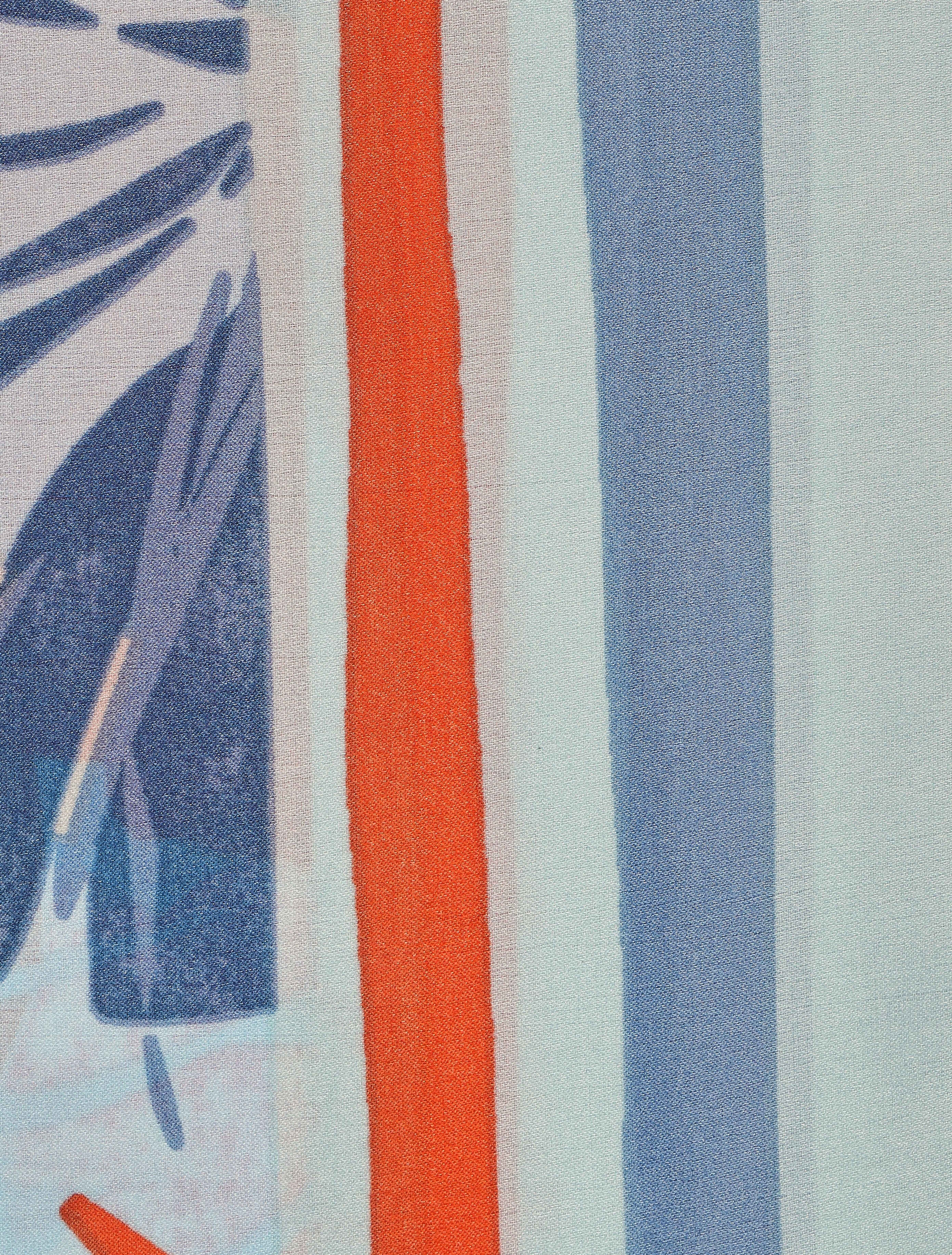 Foulard imprimé feuilles - Bleu ciel - 3