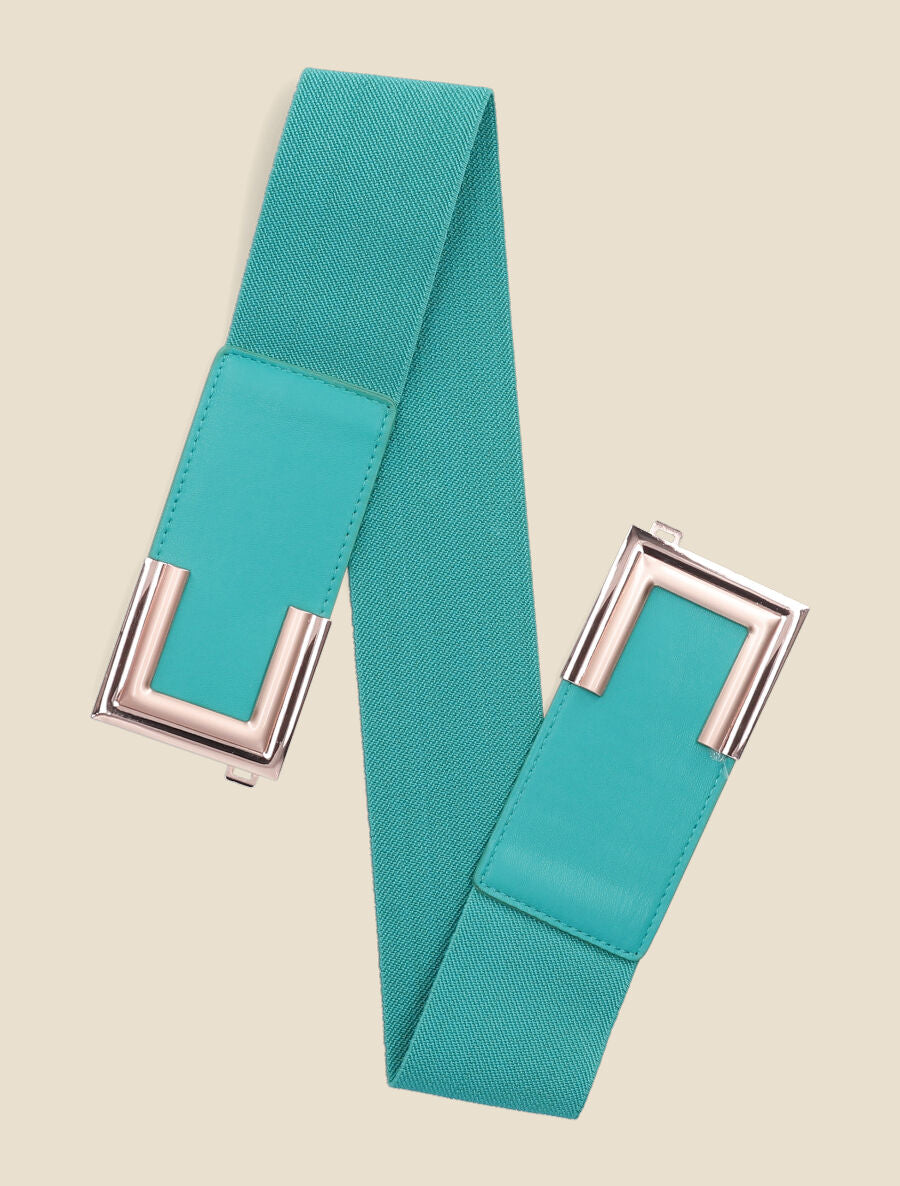 Ceinture élastiquée à boucle clip - Turquoise - 3