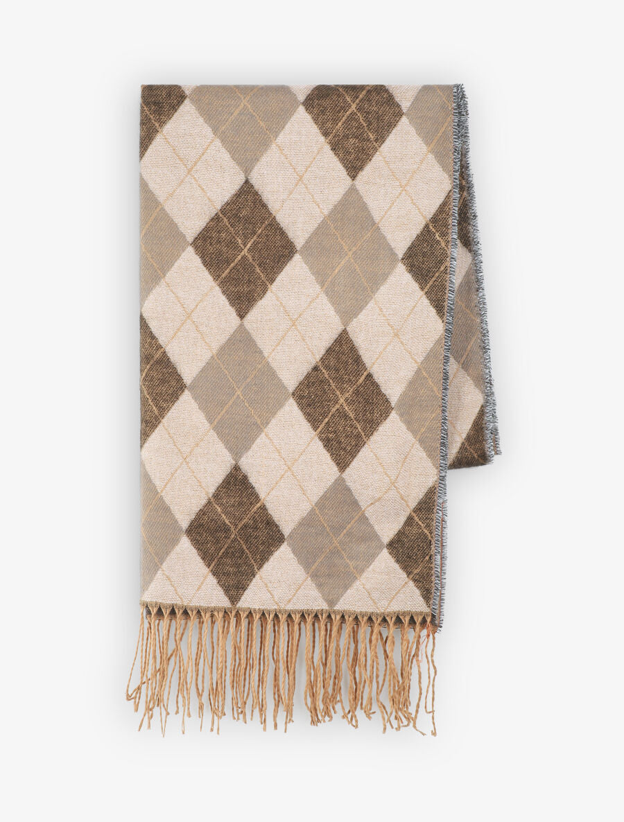 Echarpe imprimé jacquard - Taupe - 2
