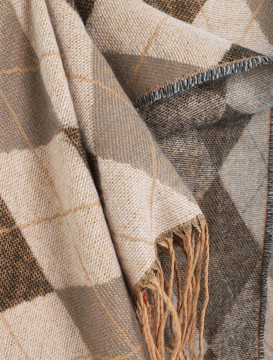 Echarpe imprimé jacquard - Taupe - 3